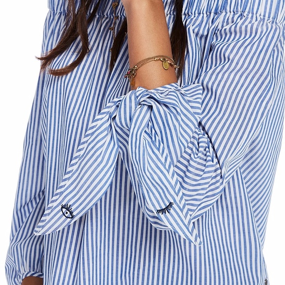 Scotch & Soda Stripe Off-the-Shoulder Shirt - Picture 4 of 4
